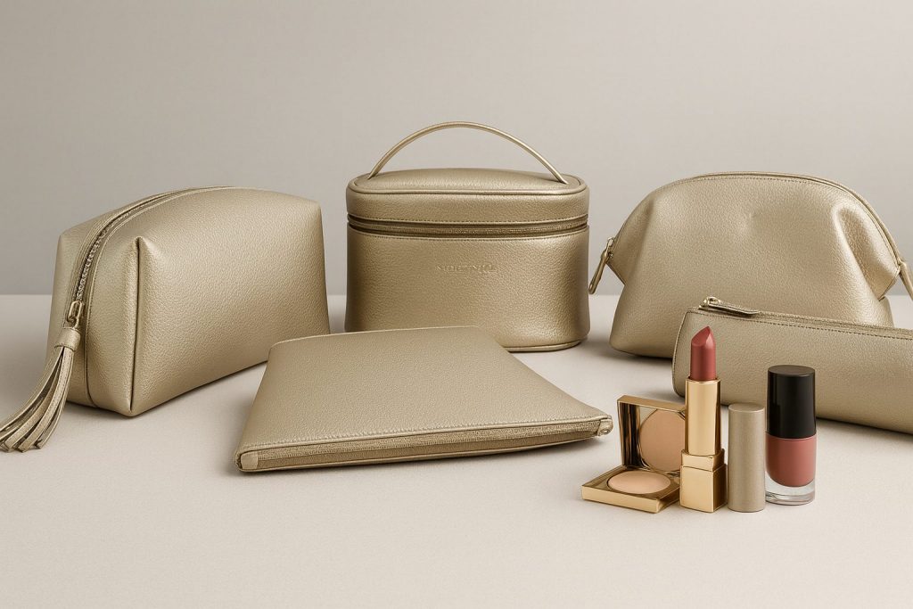 Neceser transparente con estampado floral pensado para proyectos de viaje