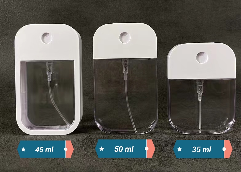 botella PETG ABS transparente resistente con pulverizador cosmético