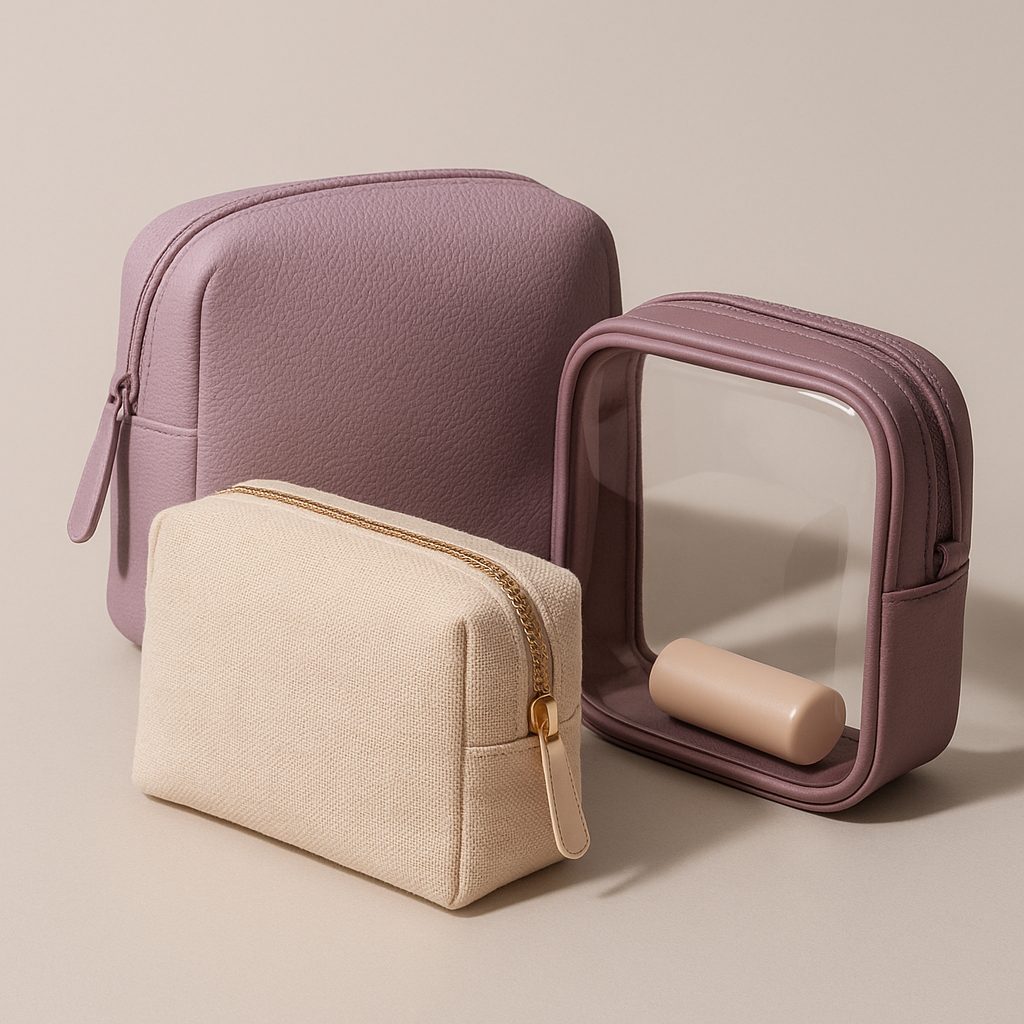 neceseres y estuches cosméticos personalizados en polipiel, tela y PVC, estilo premium de Bull Estética